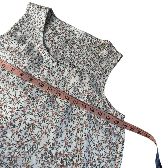 Anthropologie Pleione Top Medium Floral Oversized Sleeveless Career Blouse - Picture 8 of 9
